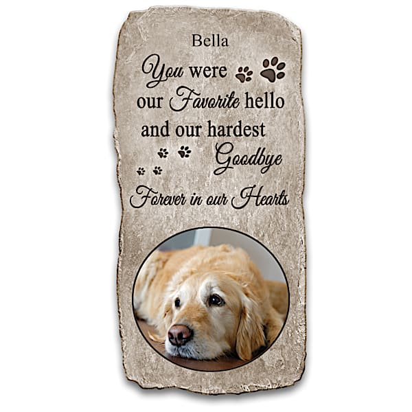 Pet Memorial Plaque Personalized With Pet's Photo And Name
