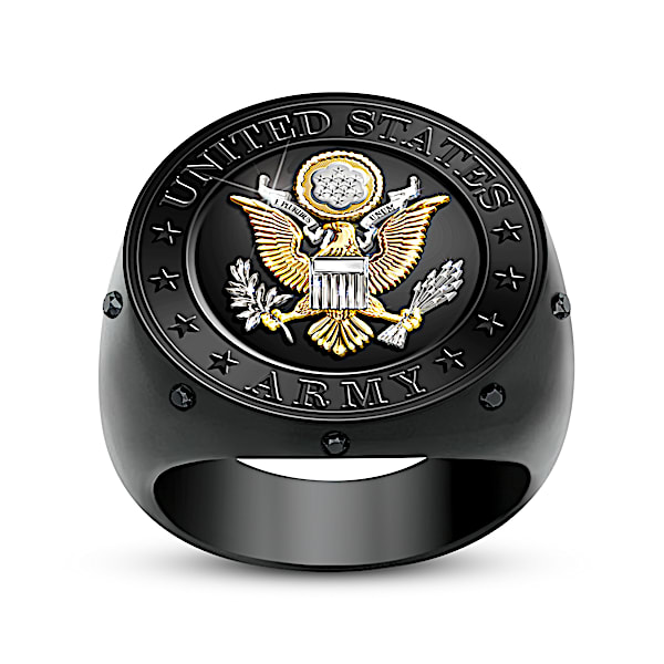 U.S. Army Black Sapphire Men's Ring