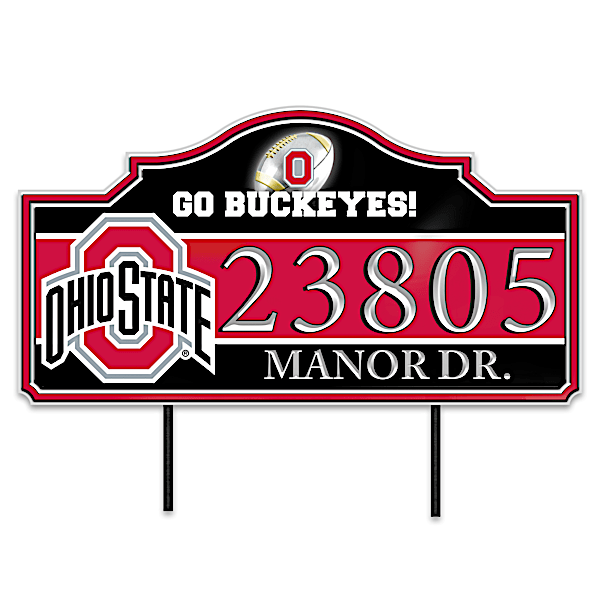 The Ohio State University Buckeyes Personalized Outdoor Address Sign