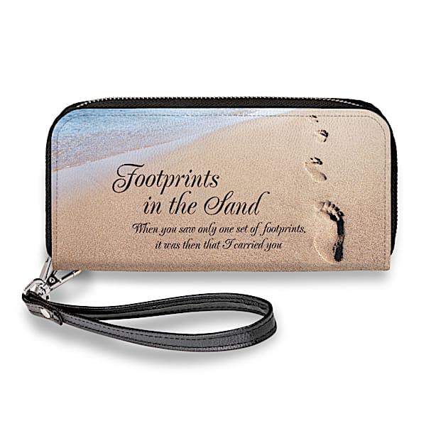 Footprints In The Sand Wristlet Wallet