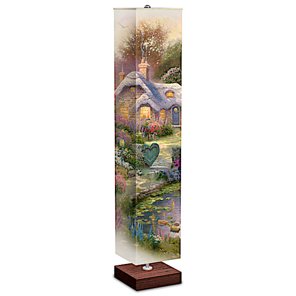 Thomas Kinkade Cottage Floor Lamp With Art On All 4 Sides