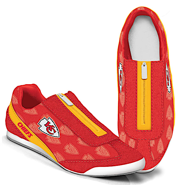 Kansas City Chiefs Logo-Pattern Zipper Canvas Sneakers
