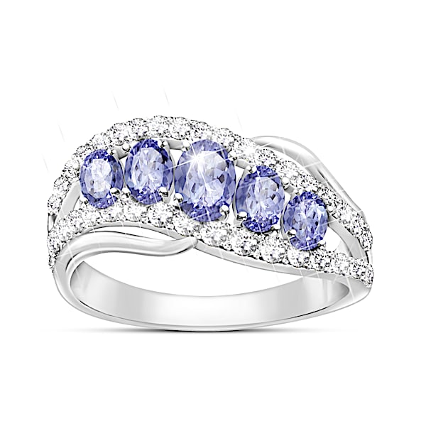 Celebration Of Sparkle Genuine Tanzanite And Topaz Ring