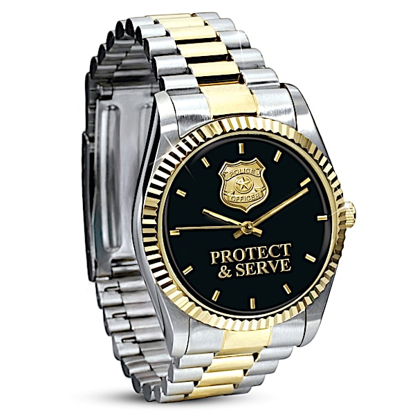 Protect & Serve Stainless Steel Watch For Policemen
