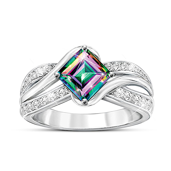 Aurora Mystic Topaz Northern Lights Ring