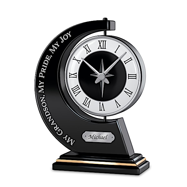 Personalized Rotating Clock For Grandson With Blessing