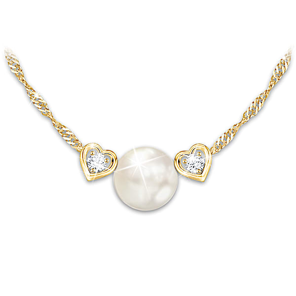 Cultured Pearl And Diamond Necklace For Granddaughter