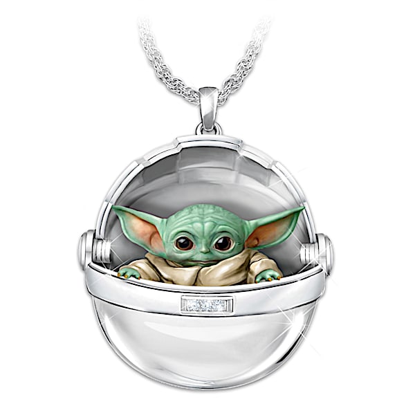 The Mandalorian Hover Pram Necklace With The Child Inside