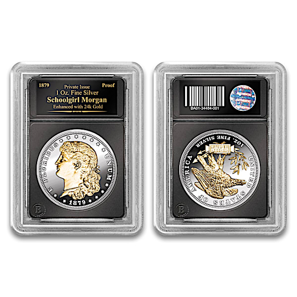 Schoolgirl Silver Morgan Proof Coin With 24K-Gold Plating