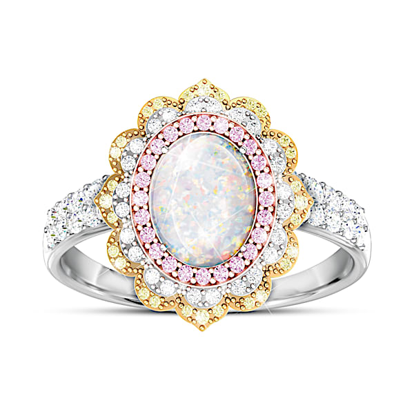 Bob Mackie Beautiful Bombshell Genuine Opal Ring