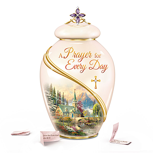 Thomas Kinkade Musical Porcelain Prayer Jar With 365 Verses