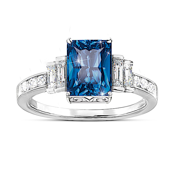 Majestic Beauty Blue Helenite Ring