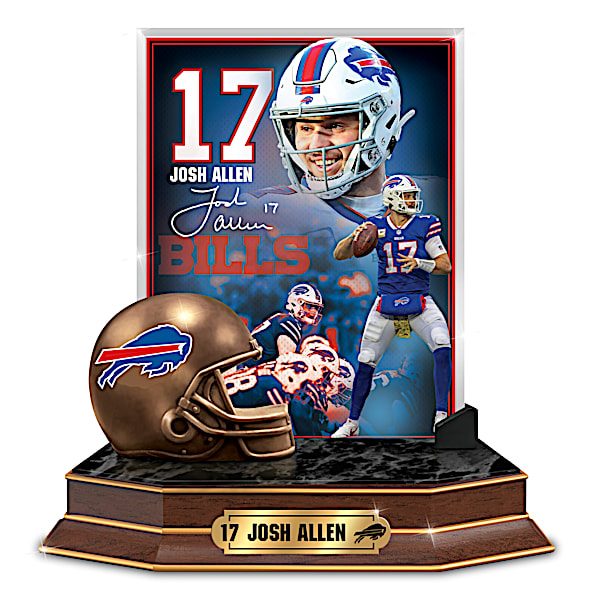 Josh Allen Tribute Sculpture With Bronze-Finished Helmet