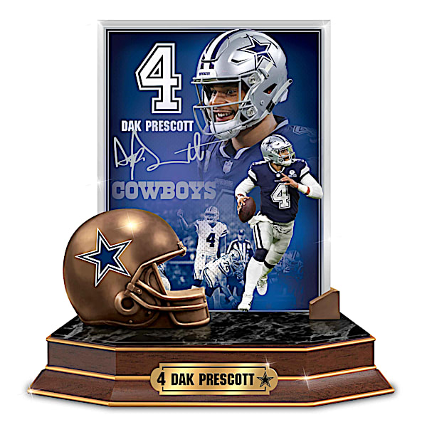 Dak Prescott Tribute Sculpture With Bronze-Finished Helmet