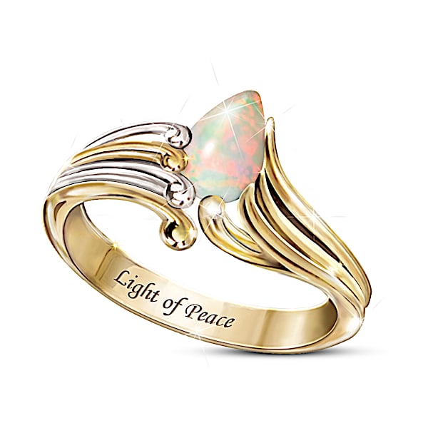 Light Of Peace Ethiopian Opal Women's Ring With Poem Card