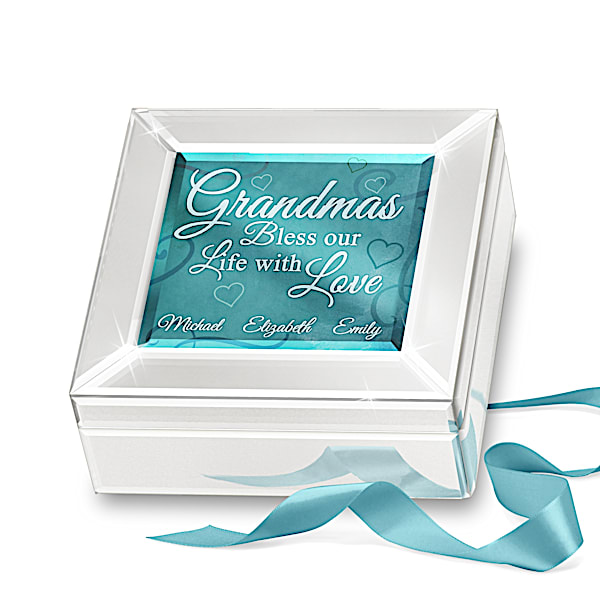 Mirrored Glass Music Box Personalized For Grandmothers
