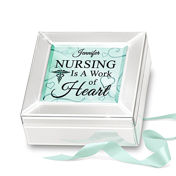 Personalized Mirrored Glass Music Box For Nurses
