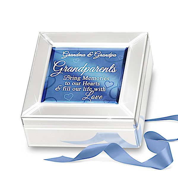Personalized Mirrored Glass Music Box For Grandparents