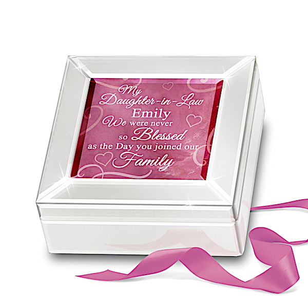 Personalized Mirrored Glass Music Box For Daughter-In-Law