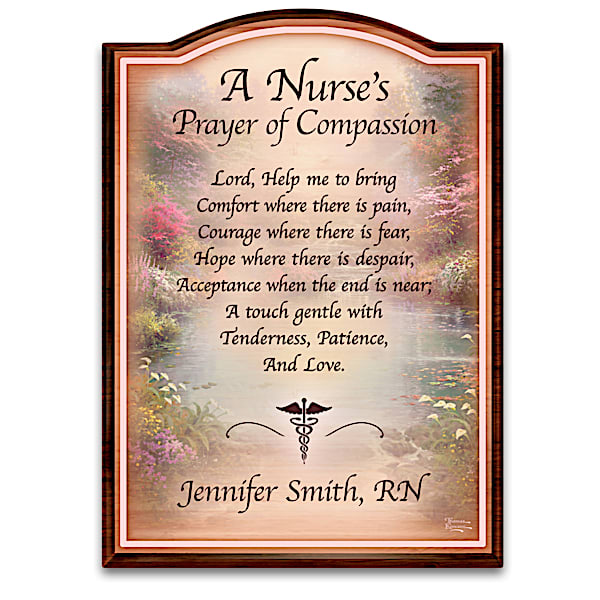 Thomas Kinkade Nurse's Prayer Personalized Wooden Wall Decor