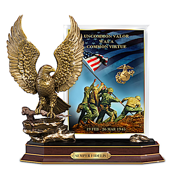 80th Anniversary Iwo Jima Plaque With Eagle Sculpture