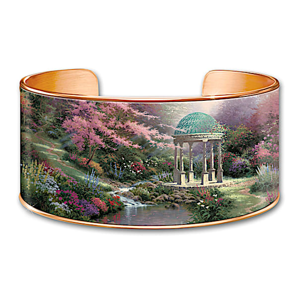Thomas Kinkade Serenity's Garden Copper Cuff Bracelet