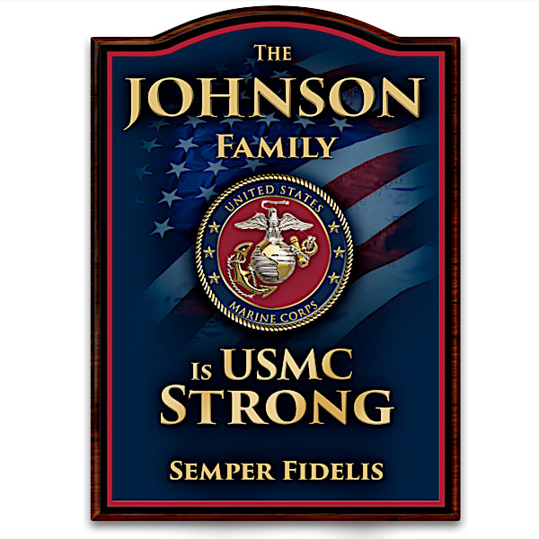 USMC Welcome Sign Personalized With Family Name