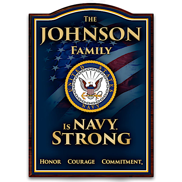 U.S. Navy Welcome Sign Personalized With Family Name