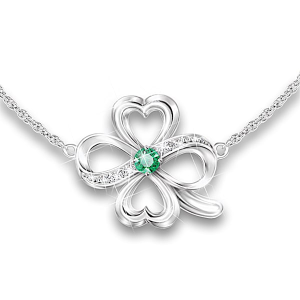 Blessings Of Friendship Infinity Clover Emerald Necklace