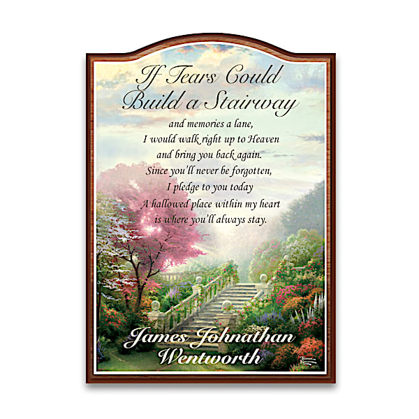 Thomas Kinkade Personalized Memorial Wall Plaque With Poem