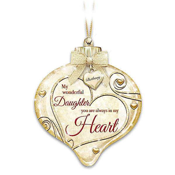 Illuminated Ornament With Personalized Charm For Daughter