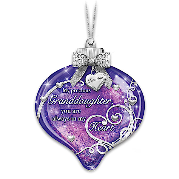 Illuminated Granddaughter Ornament With Personalized Charm