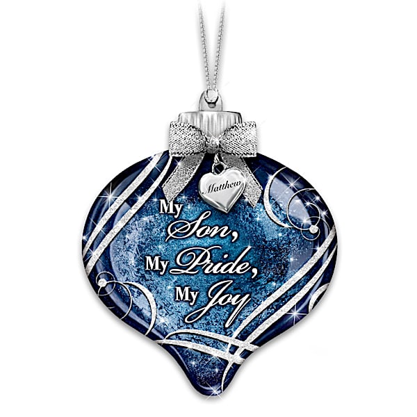 Illuminated Glass Ornament Personalized For Your Son