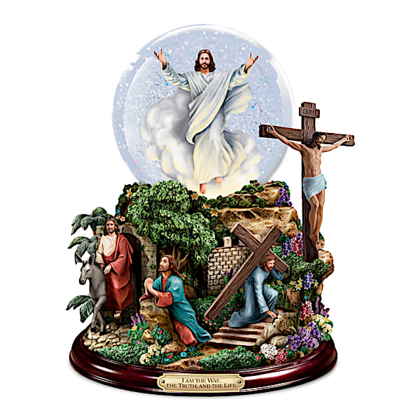 Visions Of Christ Glitter Globe With Lights And Music