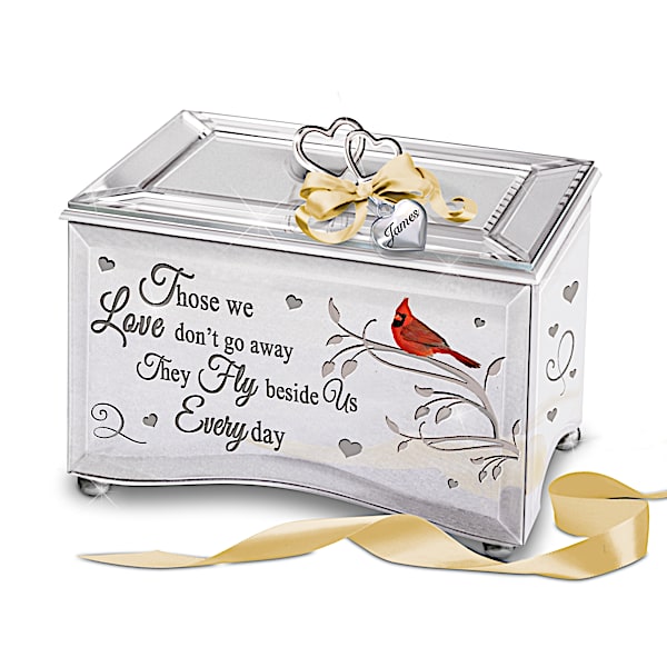 Always Beside Me Personalized Music Box With Cardinal Art