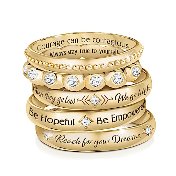 Michelle Obama's Truths Quotes Inspired 5-Ring Pendant Set