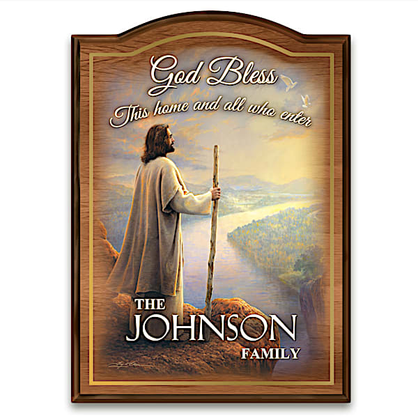 Greg Olsen Religious Art Personalized Welcome Sign