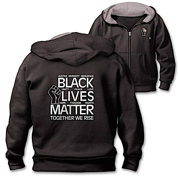 Black Lives Matter Cotton-Blend Full-Zip Men's Hoodie