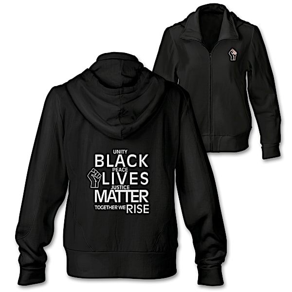 Black Lives Matter Cotton-Blend Full-Zip Women's Hoodie