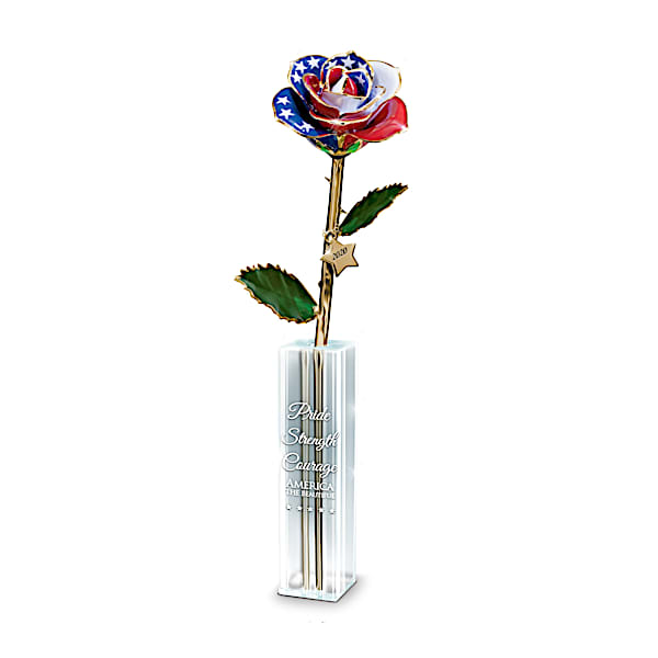 Patriotic Personalized Preserved Rose Table Centerpiece