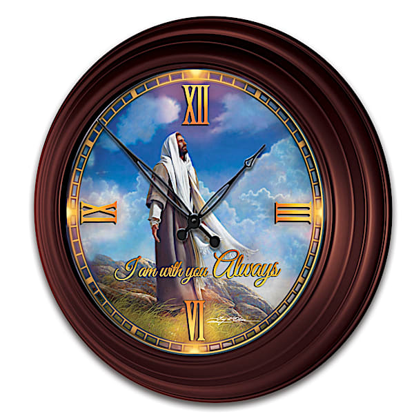 Greg Olsen Illuminated Atomic Wall Clock With Jesus Artwork