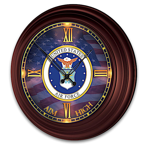 U.S. Air Force Indoor/Outdoor Illuminated Atomic Wall Clock