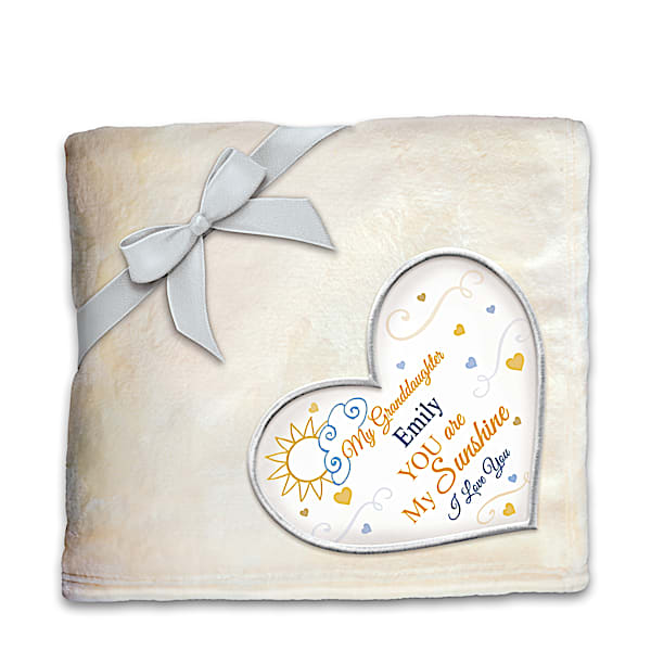 Plush Throw Blanket Personalized With A Granddaughter's Name