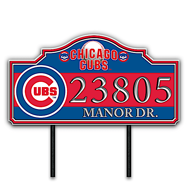 Chicago Cubs Personalized Outdoor Address Sign