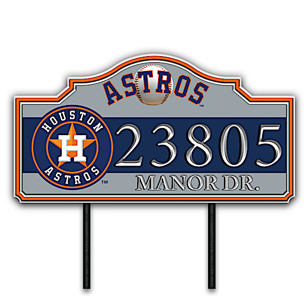 Houston Astros Personalized Outdoor Address Sign