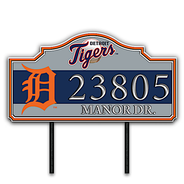 Detroit Tigers Personalized Outdoor Address Sign