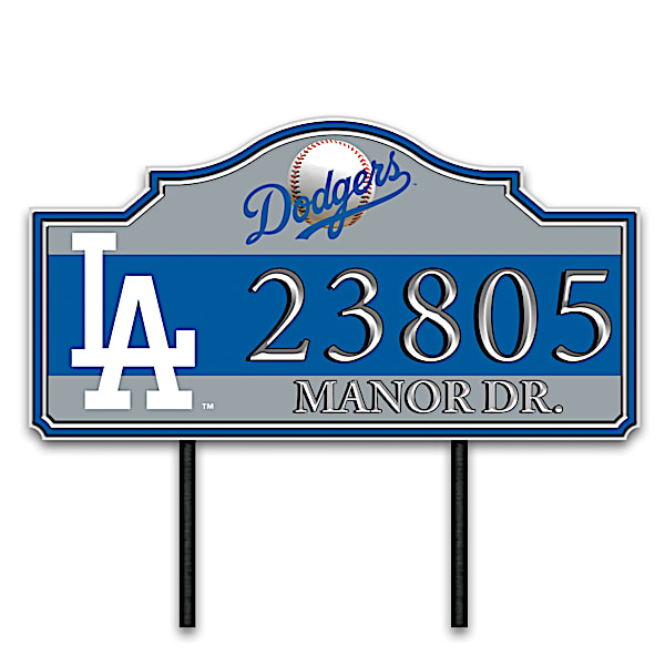 Los Angeles Dodgers Personalized Outdoor Address Sign