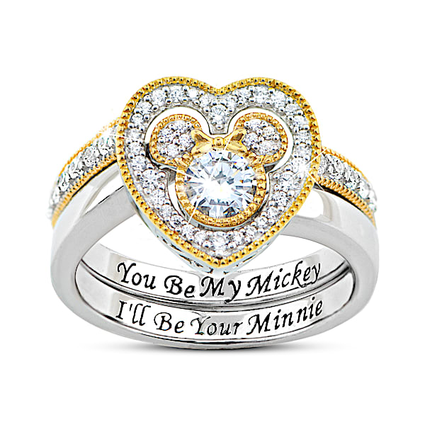 Disney Mickey Mouse And Minnie Mouse Stacking Ring Set