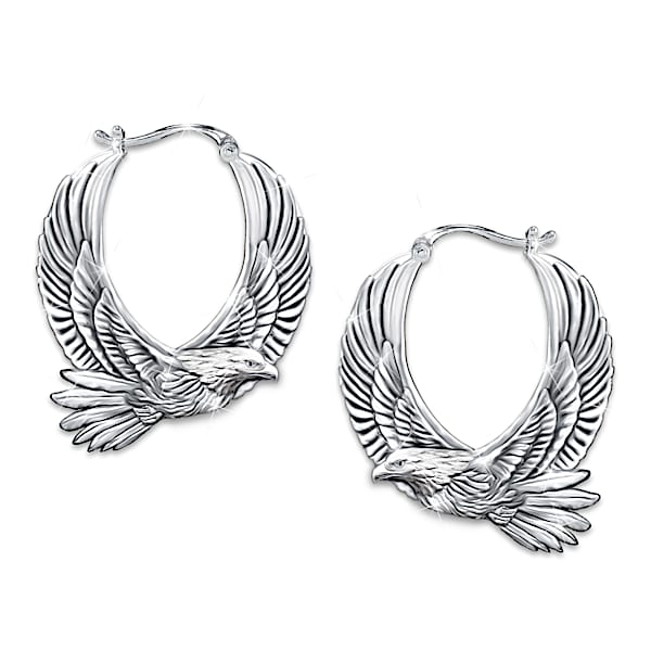 Wings Of Strength Sculpted Eagle Earrings