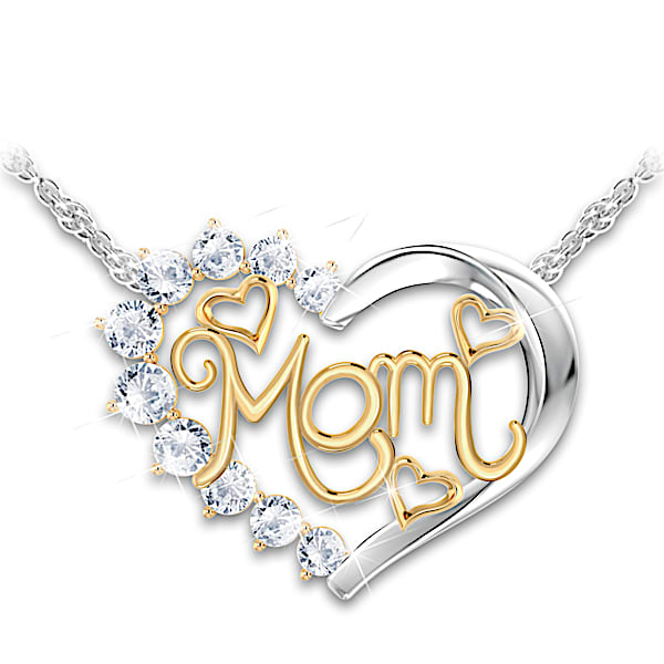With All My Heart White Topaz Mother's Necklace